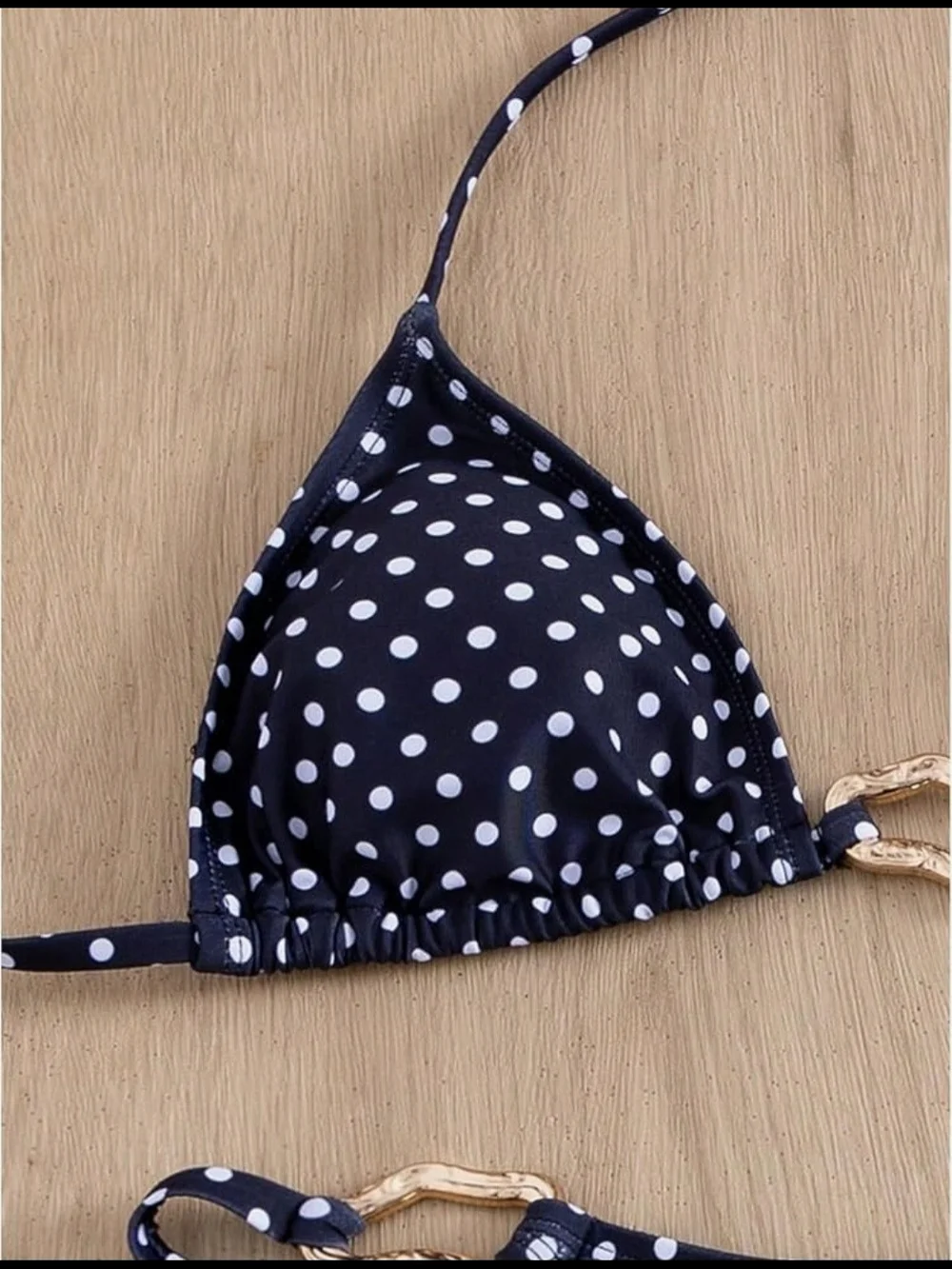 Polka Dot Black & White Triangle Bikini Top - Women Swim. Size XS. NWOT.